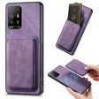 For OPPO F19 Pro+ Retro Leather Card Bag Magnetic Phone Case(Purple) - OPPO Cases by PMC TechLife | Online Shopping South Africa | PMC TechLife | Buy Now Pay Later Mobicred