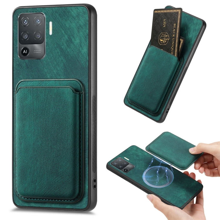 For OPPO F19 Pro Retro Leather Card Bag Magnetic Phone Case(Green) - free shipping - PMC TechLife - Order now!
