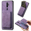 For OPPO A5 Retro Leather Card Bag Magnetic Phone Case(Purple) - OPPO Cases by PMC TechLife | Online Shopping South Africa | PMC TechLife | Buy Now Pay Later Mobicred