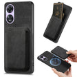 For OPPO A78 5G / A58 5G Retro Leather Card Bag Magnetic Phone Case(Black) - OPPO Cases by PMC TechLife | Online Shopping South Africa | PMC TechLife | Buy Now Pay Later Mobicred