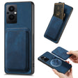 For OPPO Reno7 Z 5G/F21 Pro 5G Retro Leather Card Bag Magnetic Phone Case(Blue) - OPPO Cases by PMC TechLife | Online Shopping South Africa | PMC TechLife | Buy Now Pay Later Mobicred