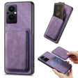 For OPPO Reno7 Z 5G/F21 Pro 5G Retro Leather Card Bag Magnetic Phone Case(Purple) - OPPO Cases by PMC TechLife | Online Shopping South Africa | PMC TechLife | Buy Now Pay Later Mobicred