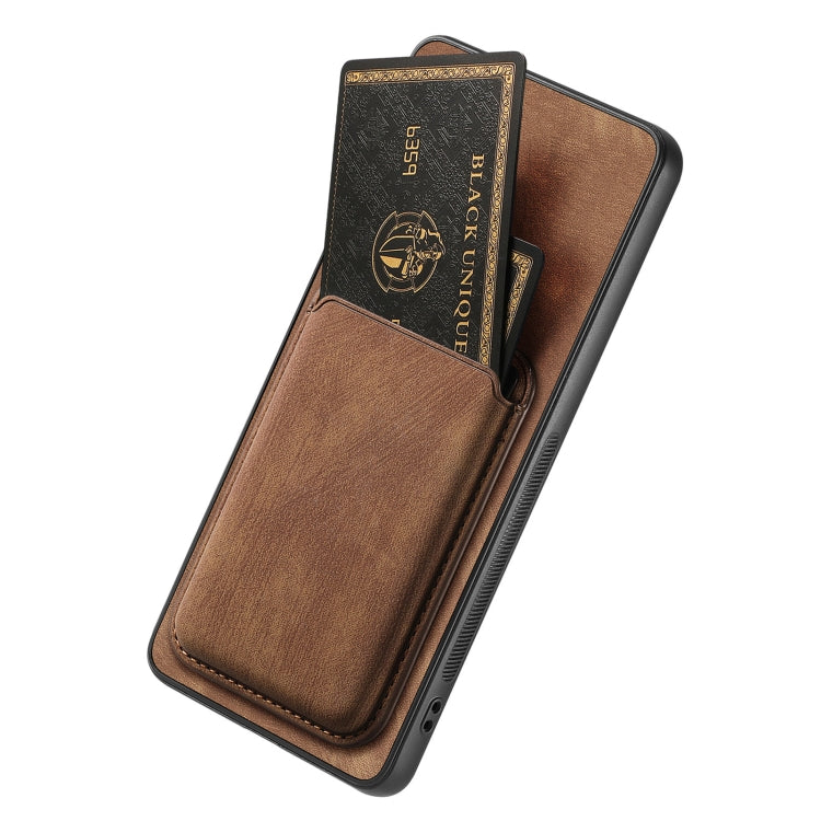 For OPPO A52 / A72/ A92 Retro Leather Card Bag Magnetic Phone Case(Brown) - OPPO Cases by PMC TechLife | Online Shopping South Africa | PMC TechLife | Buy Now Pay Later Mobicred