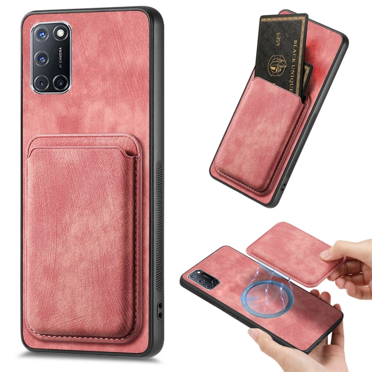 For OPPO A52 / A72/ A92 Retro Leather Card Bag Magnetic Phone Case(Pink) - OPPO Cases by PMC TechLife | Online Shopping South Africa | PMC TechLife | Buy Now Pay Later Mobicred