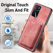 For OPPO A52 / A72/ A92 Retro Leather Card Bag Magnetic Phone Case(Pink)