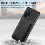 For OPPO A7/A12 Retro Leather Card Bag Magnetic Phone Case(Black)