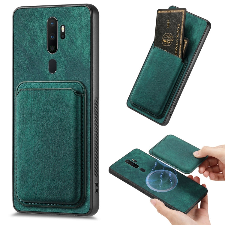 For OPPO A9 2020 / A5 2020 Retro Leather Card Bag Magnetic Phone Case(Green) - OPPO Cases by PMC TechLife | Online Shopping South Africa | PMC TechLife | Buy Now Pay Later Mobicred
