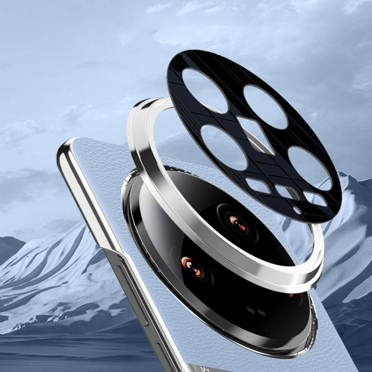 For Xiaomi 14 Ultra Electroplating Plain-leather All-inclusive Shockproof Phone Case(Grey) - 14 Ultra Cases by PMC TechLife | Online Shopping South Africa | PMC TechLife | Buy Now Pay Later Mobicred