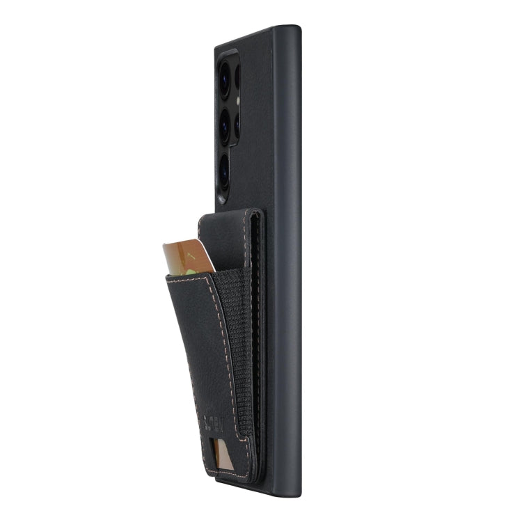 For Samsuny Galaxy S24 Ultrra 5G Suteni H03 Litchi Leather Card Bag Stand Back Phone Case(Black) - free shipping - PMC Jewellery - Order now!