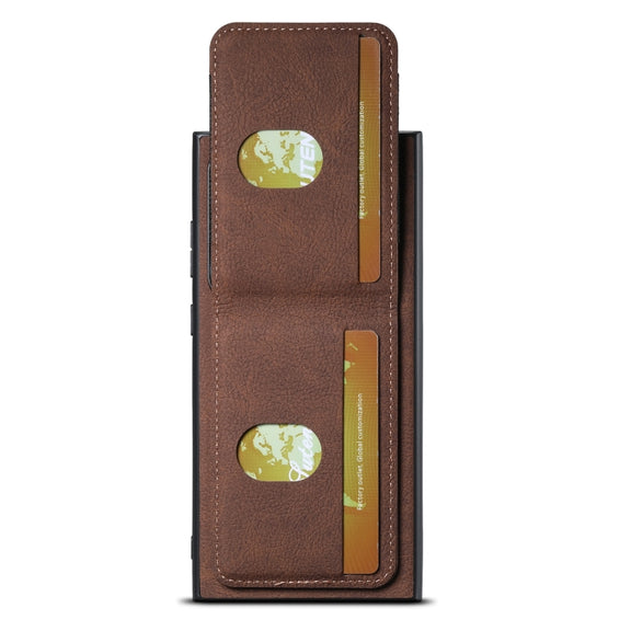 For Samsuny Galaxy S24 Ultrra 5G Suteni H03 Litchi Leather Card Bag Stand Back Phone Case(Brown)