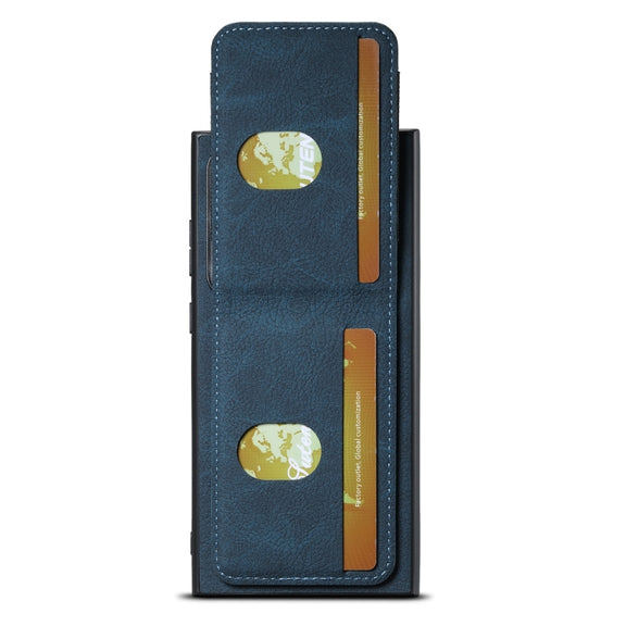 For Samsuny Galaxy S24 Ultrra 5G Suteni H03 Litchi Leather Card Bag Stand Back Phone Case(Blue)