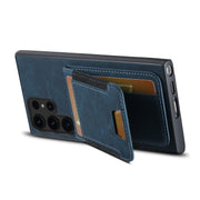 For Samsuny Galaxy S24 Ultrra 5G Suteni H03 Litchi Leather Card Bag Stand Back Phone Case(Blue)