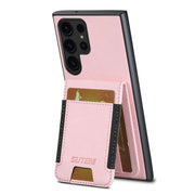 For Samsuny Galaxy S24 Ultrra 5G Suteni H03 Litchi Leather Card Bag Stand Back Phone Case(Pink)