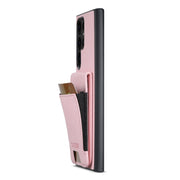 For Samsuny Galaxy S24 Ultrra 5G Suteni H03 Litchi Leather Card Bag Stand Back Phone Case(Pink)