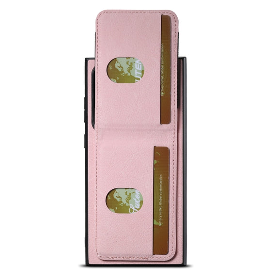 For Samsuny Galaxy S24 Ultrra 5G Suteni H03 Litchi Leather Card Bag Stand Back Phone Case(Pink)
