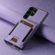 For Samsuny Galaxy S24 Ultrra 5G Suteni H03 Litchi Leather Card Bag Stand Back Phone Case(Purple)