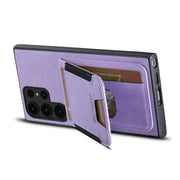 For Samsuny Galaxy S24 Ultrra 5G Suteni H03 Litchi Leather Card Bag Stand Back Phone Case(Purple)