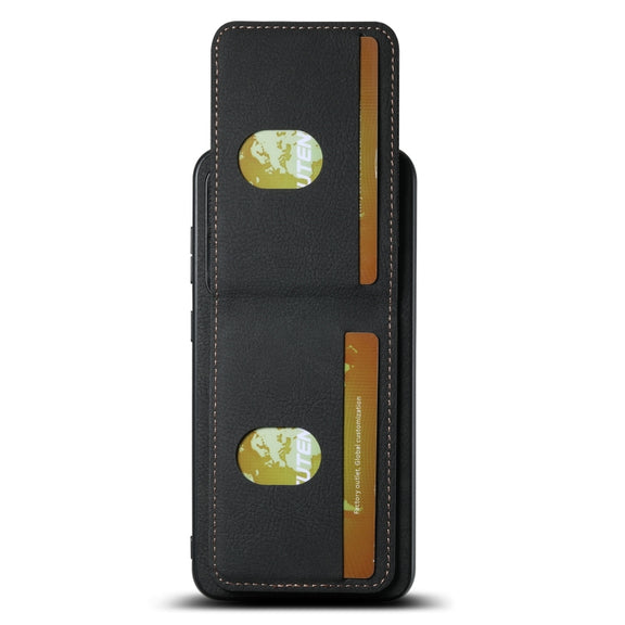 For Samsuny Galaxy S24+ 5G Suteni H03 Litchi Leather Card Bag Stand Back Phone Case(Black)