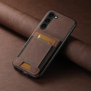For Samsuny Galaxy S24+ 5G Suteni H03 Litchi Leather Card Bag Stand Back Phone Case(Brown)