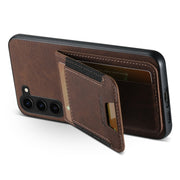For Samsuny Galaxy S24+ 5G Suteni H03 Litchi Leather Card Bag Stand Back Phone Case(Brown)