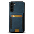For Samsuny Galaxy S24+ 5G Suteni H03 Litchi Leather Card Bag Stand Back Phone Case(Blue) - free shipping - PMC Jewellery - Order now!