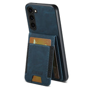 For Samsuny Galaxy S24+ 5G Suteni H03 Litchi Leather Card Bag Stand Back Phone Case(Blue)