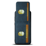 For Samsuny Galaxy S24+ 5G Suteni H03 Litchi Leather Card Bag Stand Back Phone Case(Blue)