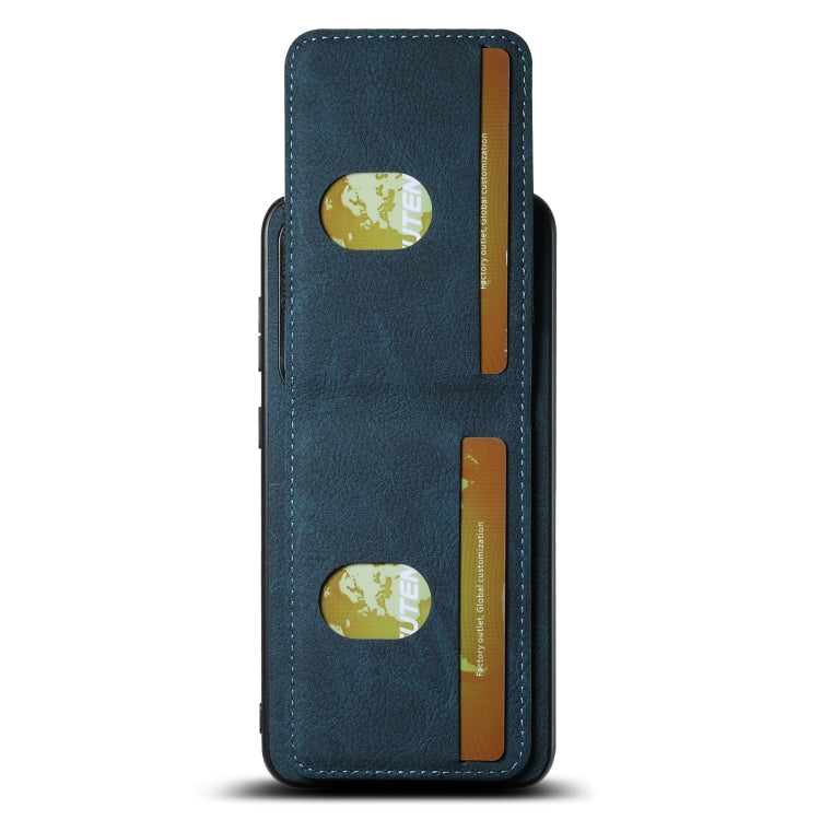 For Samsuny Galaxy S24+ 5G Suteni H03 Litchi Leather Card Bag Stand Back Phone Case(Blue)