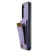 For Samsuny Galaxy S24+ 5G Suteni H03 Litchi Leather Card Bag Stand Back Phone Case(Purple)