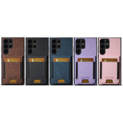 For Samsuny Galaxy S24+ 5G Suteni H03 Litchi Leather Card Bag Stand Back Phone Case(Purple)
