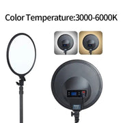 JMARY FM-15RS 40W Adjustable 15-inch Portrait Light Studio LED Round Fill Light(EU Plug)