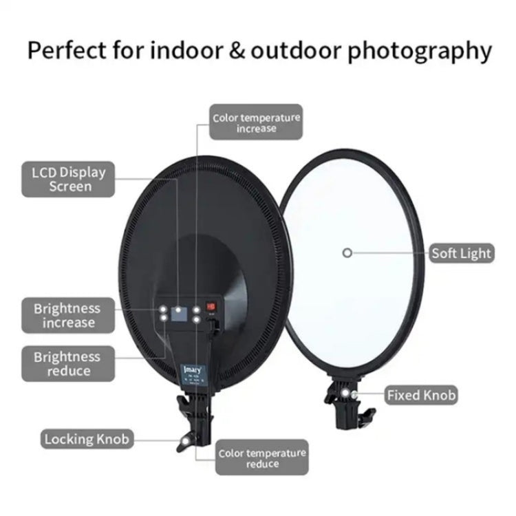 JMARY FM-15RS 40W Adjustable 15-inch Portrait Light Studio LED Round Fill Light(EU Plug) - free shipping - PMC Jewellery - Order now!