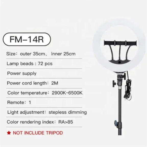 JMARY FM-14R Photography Light 14-inch Live Streaming Ring Light Photography LED Fill Light(EU Plug)