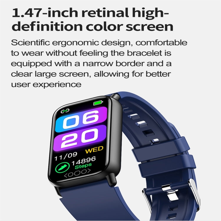 TK72 1.47 inch Color Screen Smart Watch, Support Heart Rate / Blood Pressure / Blood Oxygen / Blood Sugar Monitoring(Black) - Smart Wristbands by PMC TechLife | Online Shopping South Africa | PMC TechLife