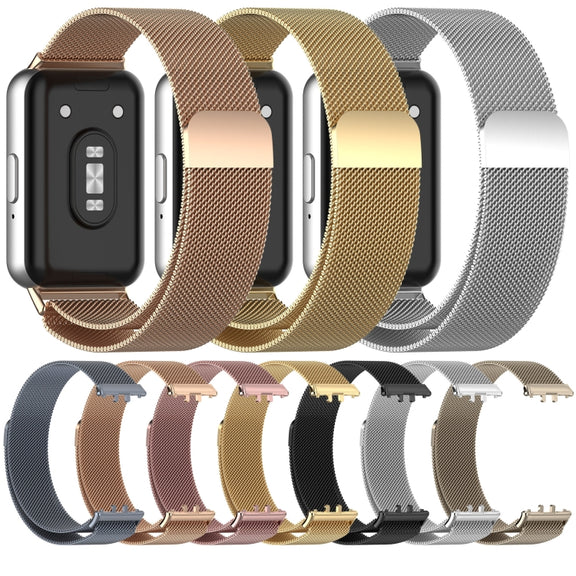 For Samsung Galaxy Fit 3 Milanese Metal Steel Mesh Watch Band(Starlight)