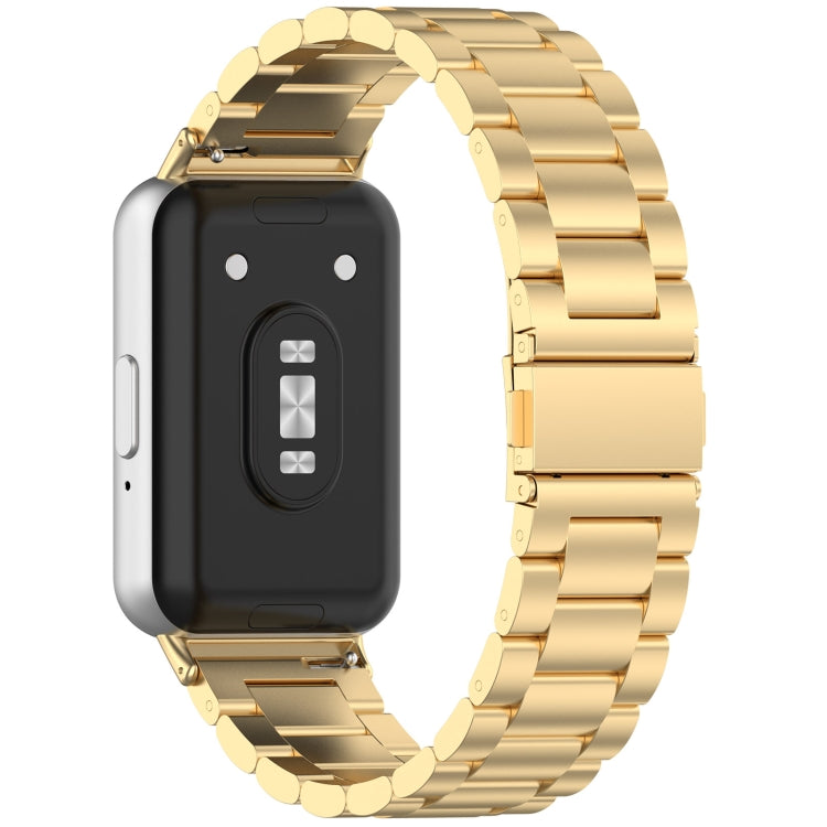 For Samsung Galaxy Fit 3 SM-R390 Three Bead Stainless Steel Metal Watch Band(Gold) - free shipping - PMC TechLife - Order now!