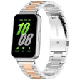 For Samsung Galaxy Fit 3 SM-R390 Three Bead Stainless Steel Metal Watch Band(Silver+Rose Gold) - free shipping - PMC TechLife - Order now!
