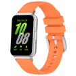 For Samsung Galaxy Fit 3 SM-R390 Metal Connector Liquid Glossy Silicone Watch Band(Orange) - Watch Bands by PMC TechLife | Online Shopping South Africa | PMC TechLife | Buy Now Pay Later Mobicred