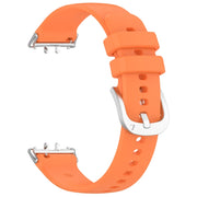 For Samsung Galaxy Fit 3 SM-R390 Metal Connector Liquid Glossy Silicone Watch Band(Orange)