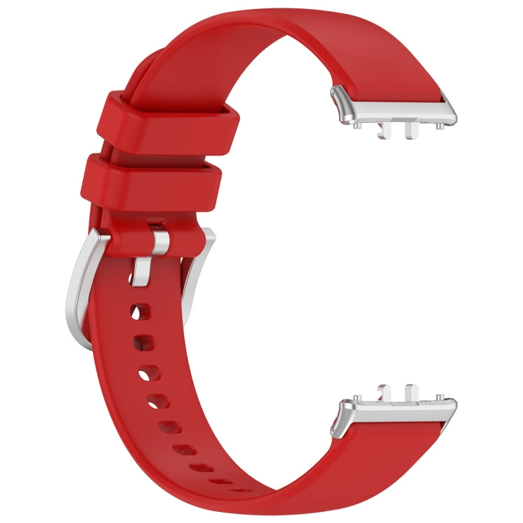 For Samsung Galaxy Fit 3 SM-R390 Metal Connector Liquid Glossy Silicone Watch Band(Red) - free shipping - PMC TechLife - Order now!