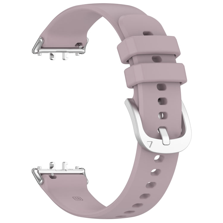 For Samsung Galaxy Fit 3 SM-R390 Metal Connector Liquid Glossy Silicone Watch Band(Purple) - Watch Bands by PMC TechLife | Online Shopping South Africa | PMC TechLife