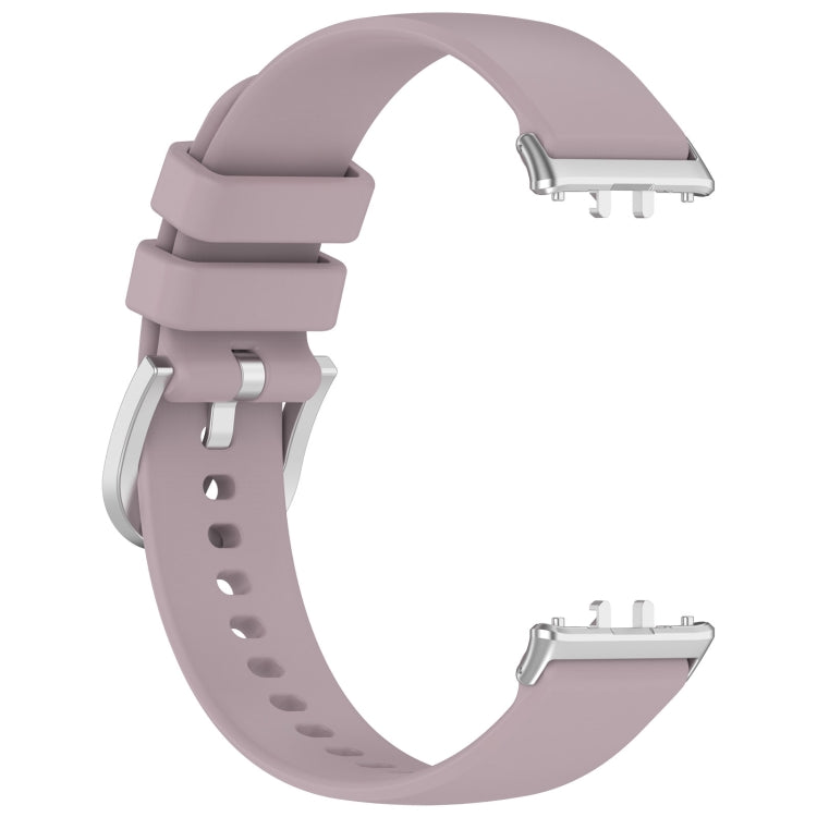 For Samsung Galaxy Fit 3 SM-R390 Metal Connector Liquid Glossy Silicone Watch Band(Purple) - Watch Bands by PMC TechLife | Online Shopping South Africa | PMC TechLife