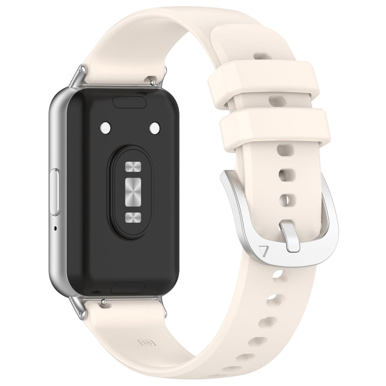 For Samsung Galaxy Fit 3 SM-R390 Metal Connector Liquid Glossy Silicone Watch Band(Starlight) - Watch Bands by PMC TechLife | Online Shopping South Africa | PMC TechLife