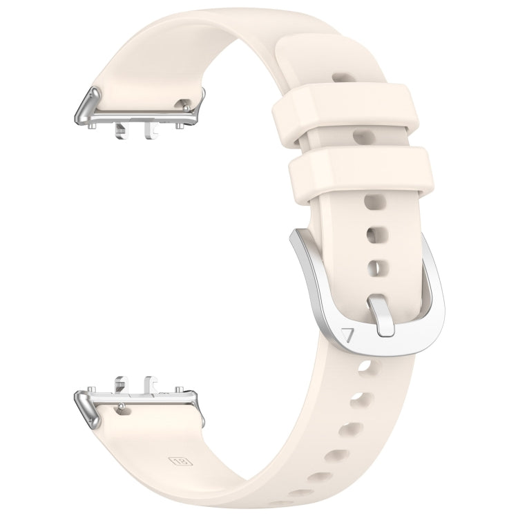 For Samsung Galaxy Fit 3 SM-R390 Metal Connector Liquid Glossy Silicone Watch Band(Starlight) - Watch Bands by PMC TechLife | Online Shopping South Africa | PMC TechLife