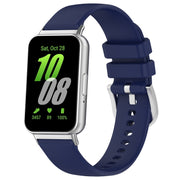 For Samsung Galaxy Fit 3 SM-R390 Metal Connector Liquid Glossy Silicone Watch Band(Dark Blue)