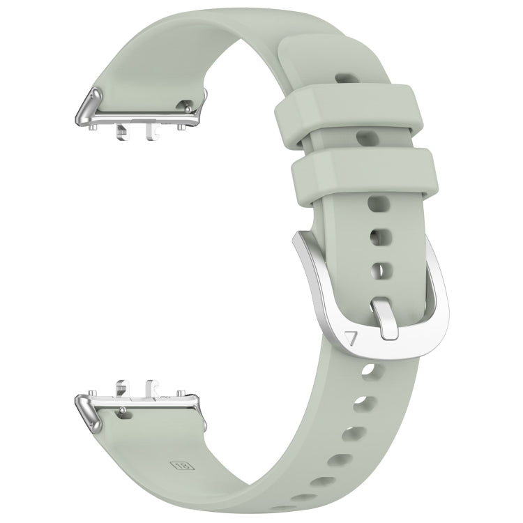 For Samsung Galaxy Fit 3 SM-R390 Metal Connector Liquid Glossy Silicone Watch Band(Green) - Watch Bands by PMC TechLife | Online Shopping South Africa | PMC TechLife