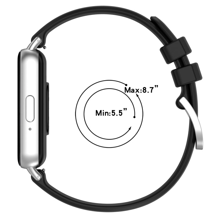 For Samsung Galaxy Fit 3 SM-R390 Metal Connector Liquid Glossy Silicone Watch Band(Black) - Watch Bands by PMC TechLife | Online Shopping South Africa | PMC TechLife