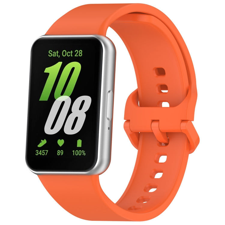 For Samsung Galaxy Fit 3 SM-R390 Solid Color Buckle Silicone Watch Band(Orange) - Watch Bands by PMC TechLife | Online Shopping South Africa | PMC TechLife