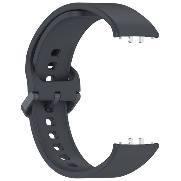 For Samsung Galaxy Fit 3 SM-R390 Solid Color Buckle Silicone Watch Band(Dark Gray)