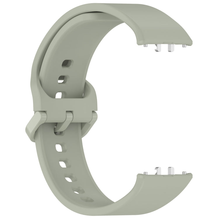 For Samsung Galaxy Fit 3 SM-R390 Solid Color Buckle Silicone Watch Band(Gray Green)